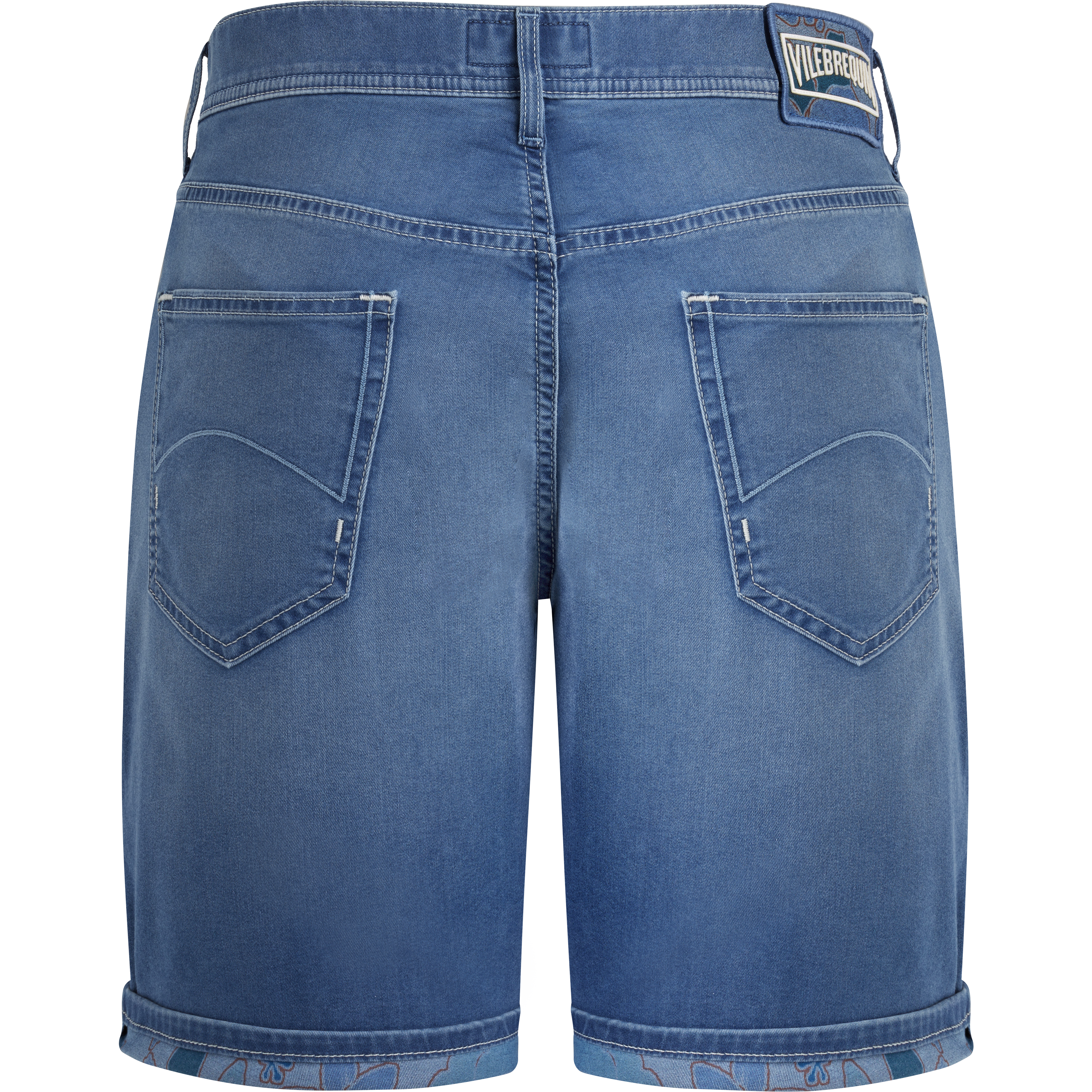 Men 5-pockets Denim Bermuda Shorts Tropical Turtles - Bermuda - Garonne - Blue