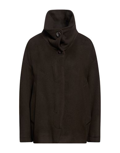 Chocolat Woman Coat Dark brown Size 6 Virgin Wool