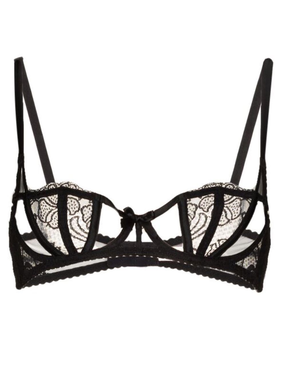Rozlyn lace-embroidered bra - Black