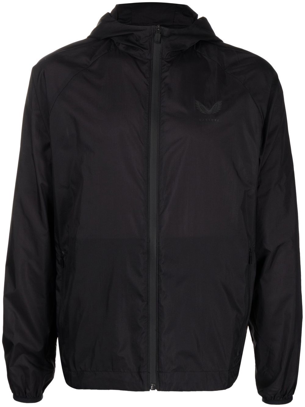 Zip-up hodded jacket - Black