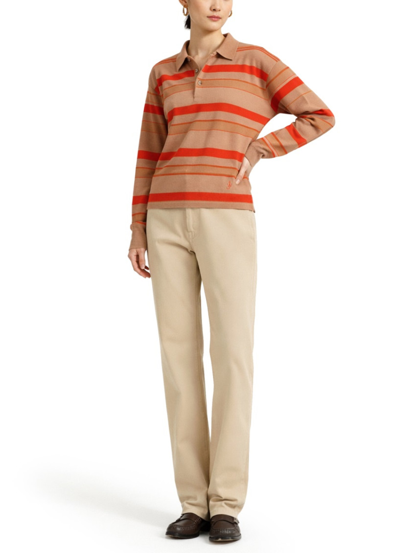 JW Anderson - polo shirt logo ribbed cuffs stripe pattern