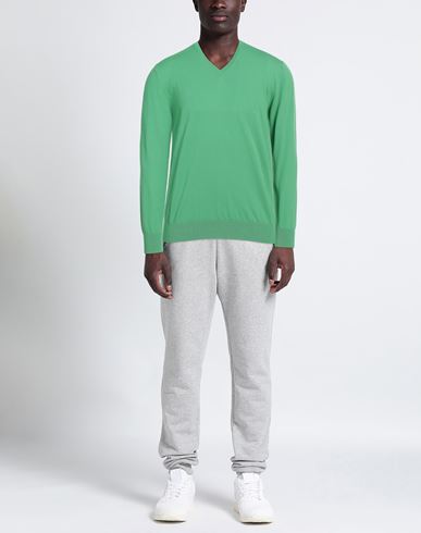 Man Sweater Green Size 44 Cotton