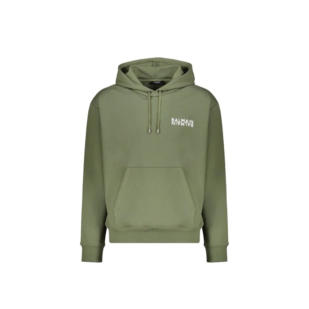Logo-Embroidered Cotton Hoodie — Green