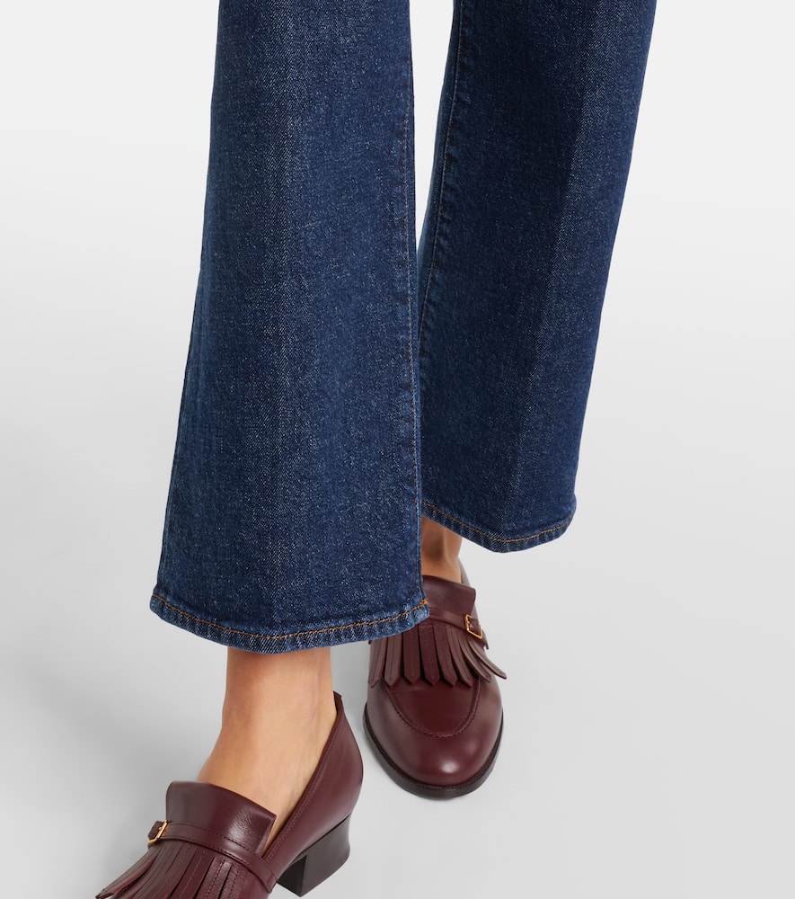 Cropped high-rise wide-leg jeans