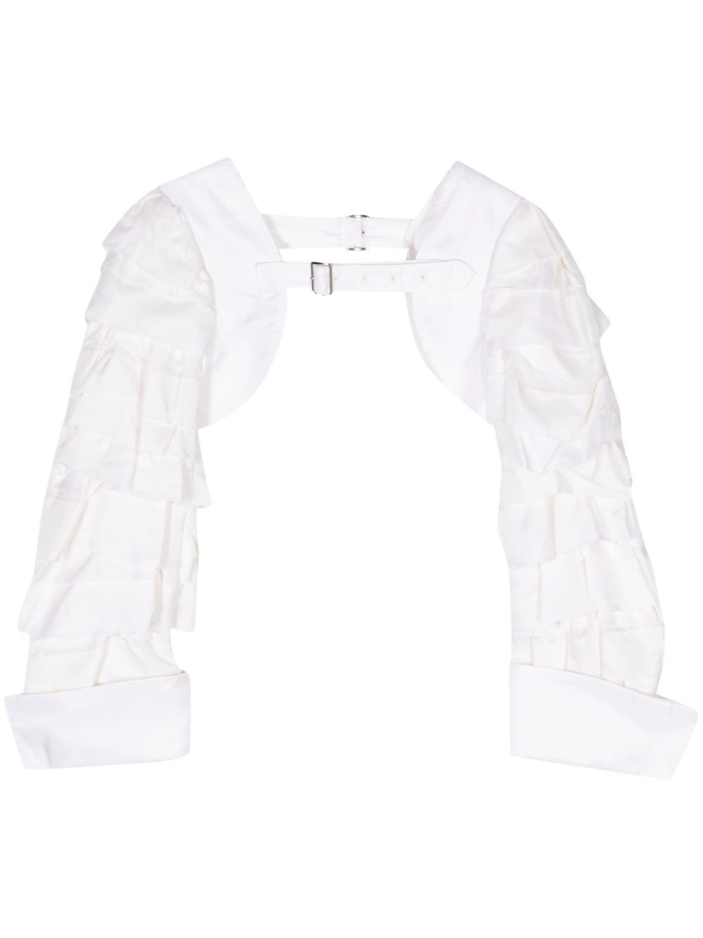 Ruffled detachable sleeves - White