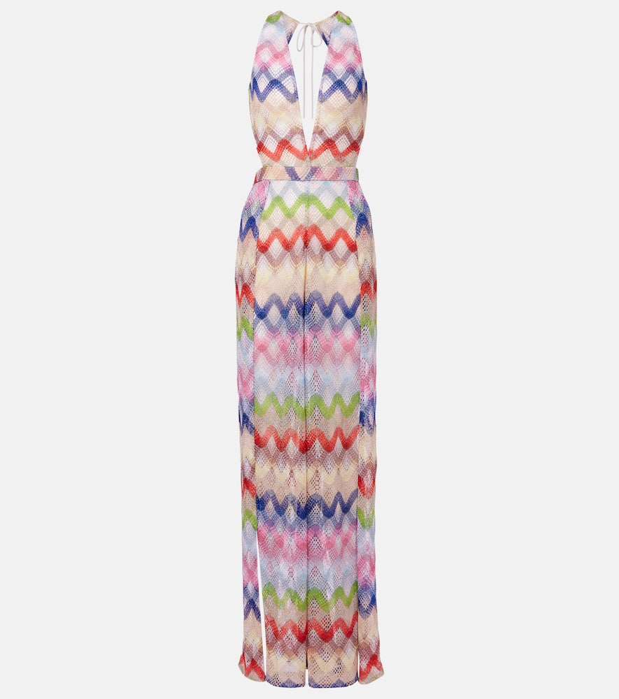 Zigzag lamé jumpsuit