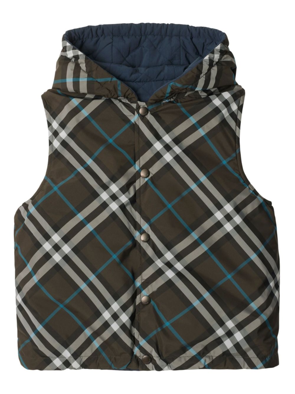 Vintage Check reversible gilet - Blue