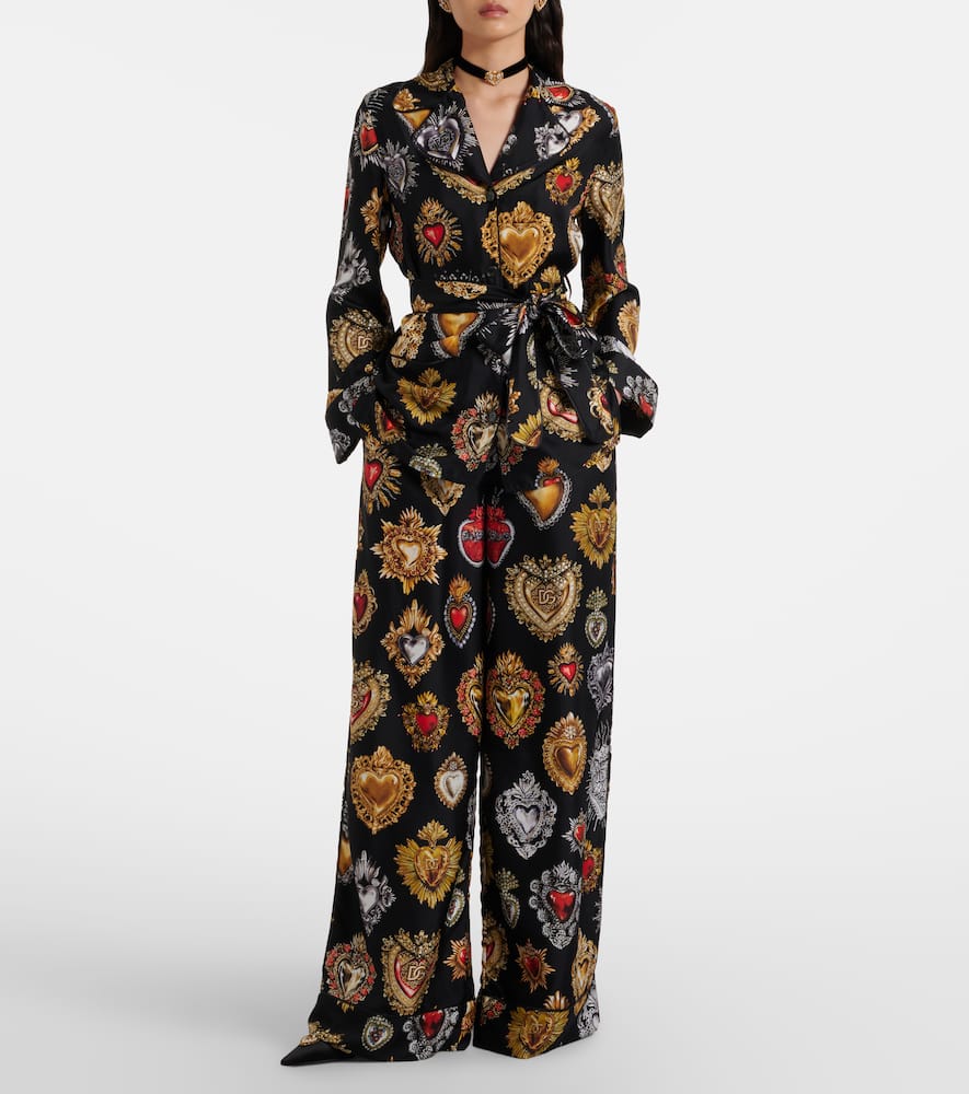 Devotion silk twill palazzo pants