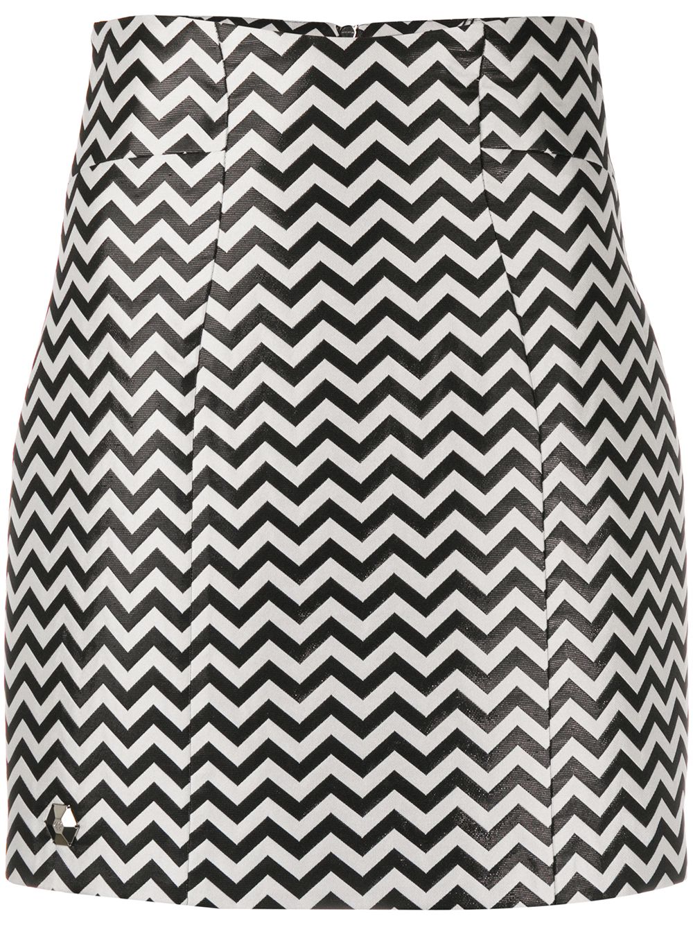 Chevron mini skirt - White