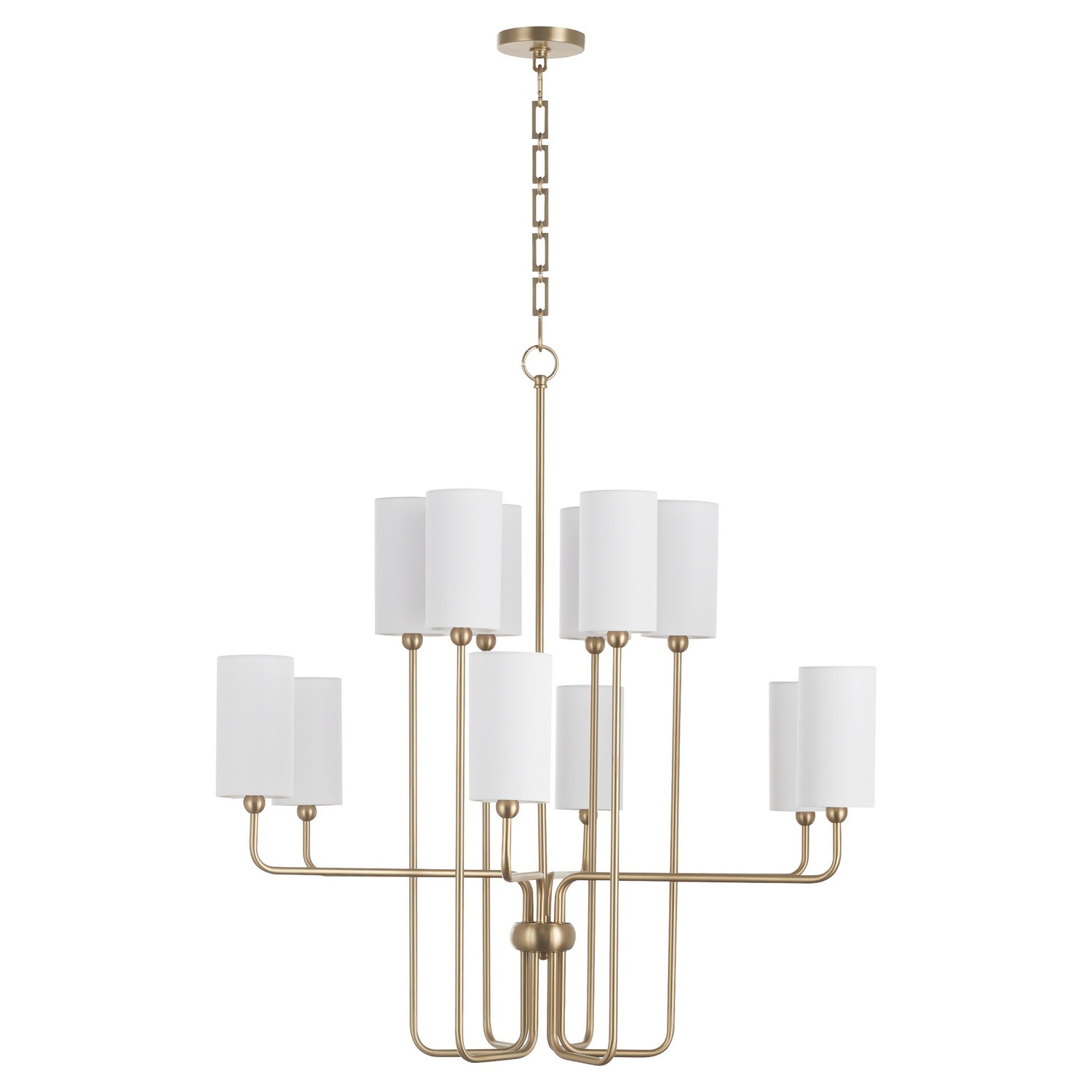 Aged Brass 12 Light Chandelier from the Charlotte Collection