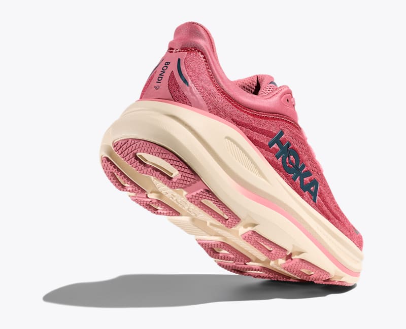 HOKA Women's Bondi 9 Shoes in Lingonberry/Cranberry