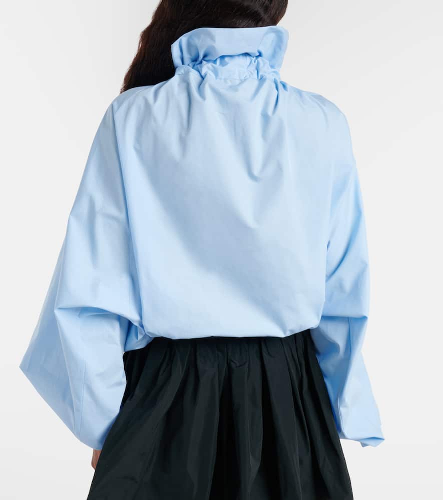 Tie-neck cotton blouse