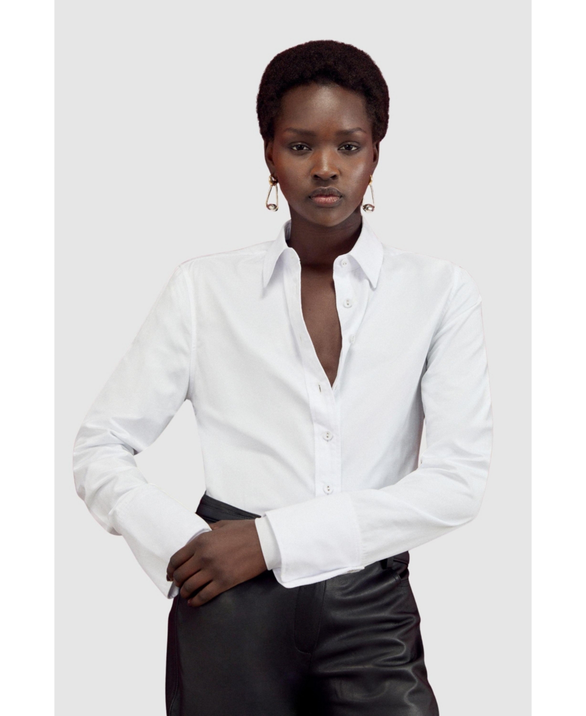 Women's Cotton Woven Buttoned Shirt - White