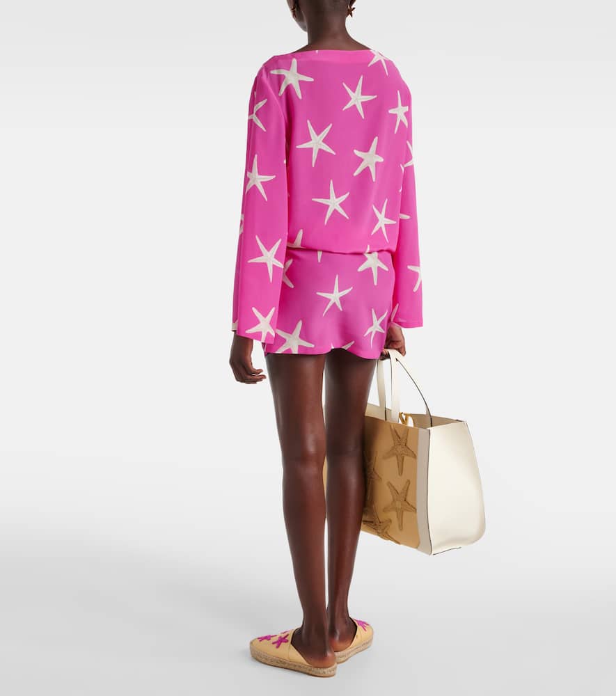 Printed silk minidress