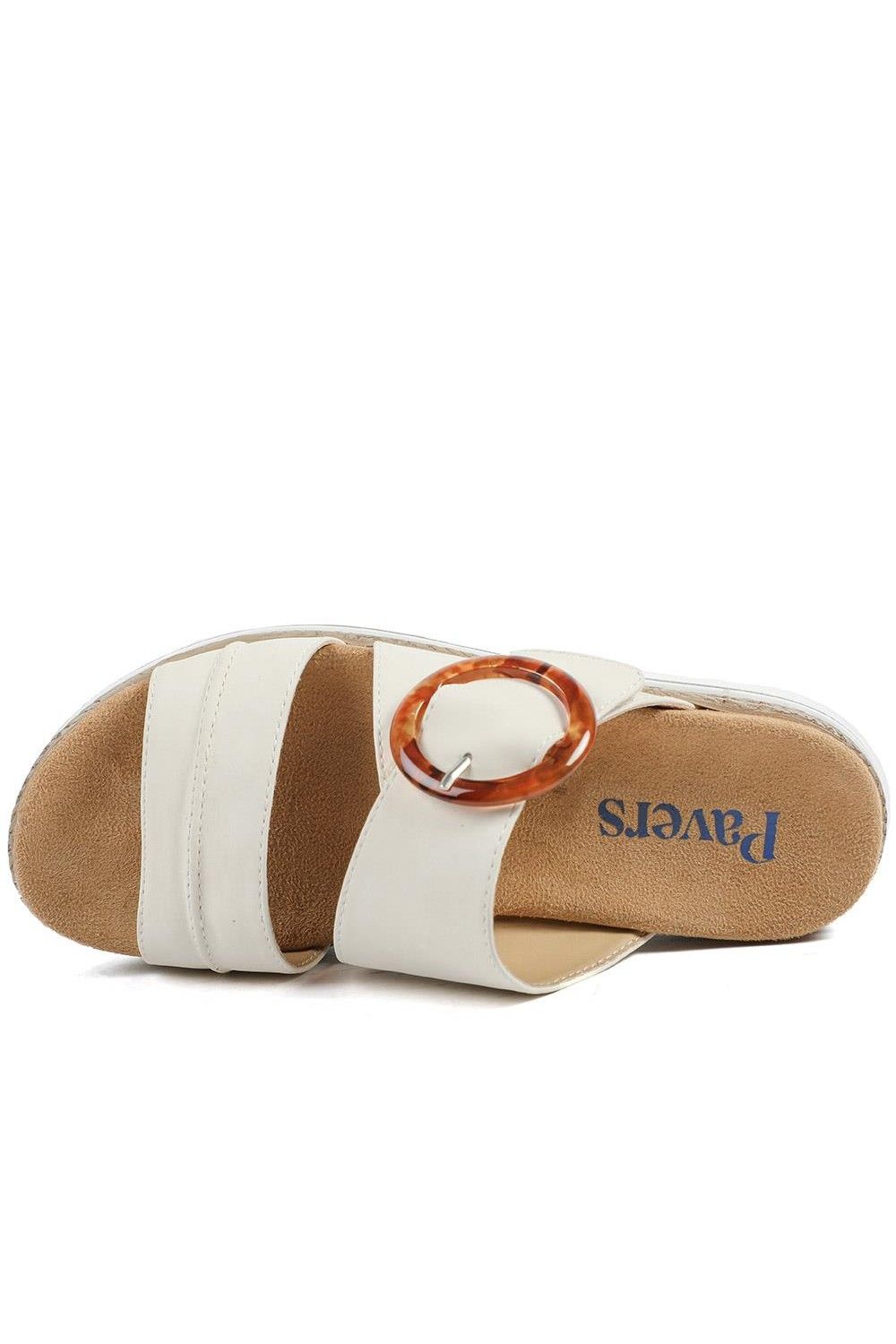 Pavers Women's Adjustable-Fitting Mules in Beige