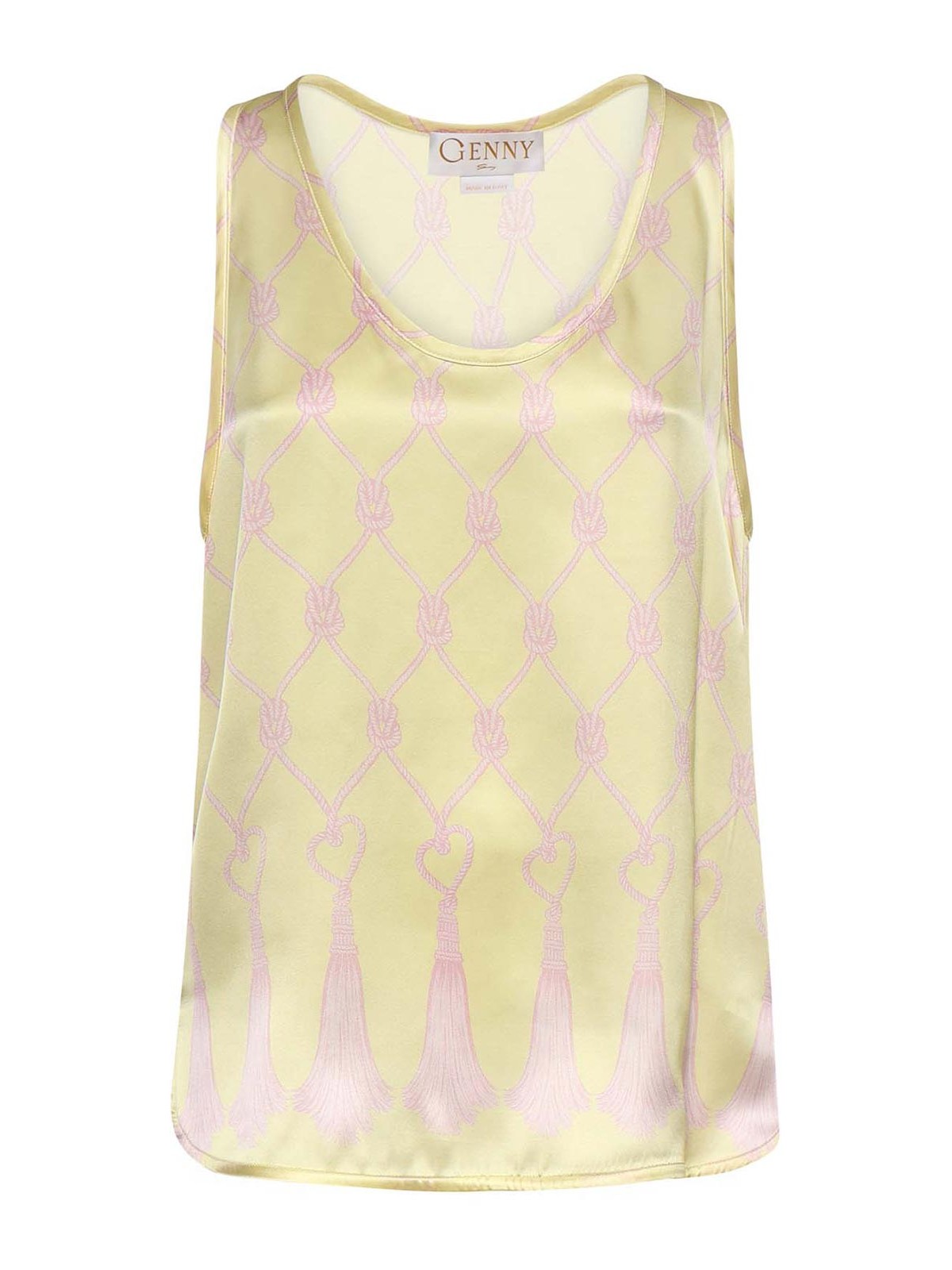 Silk Top With Tassel Print