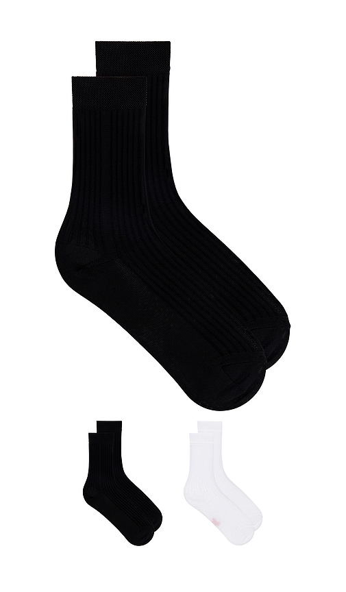 Stems Silky Rib Set Of Two in Black