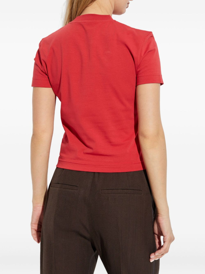 Logo-tag short-sleeve T-shirt - Red