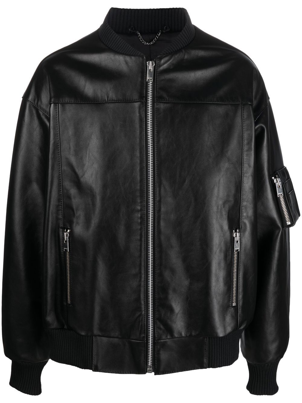 X Ufo361 leather bomber jacket - Black