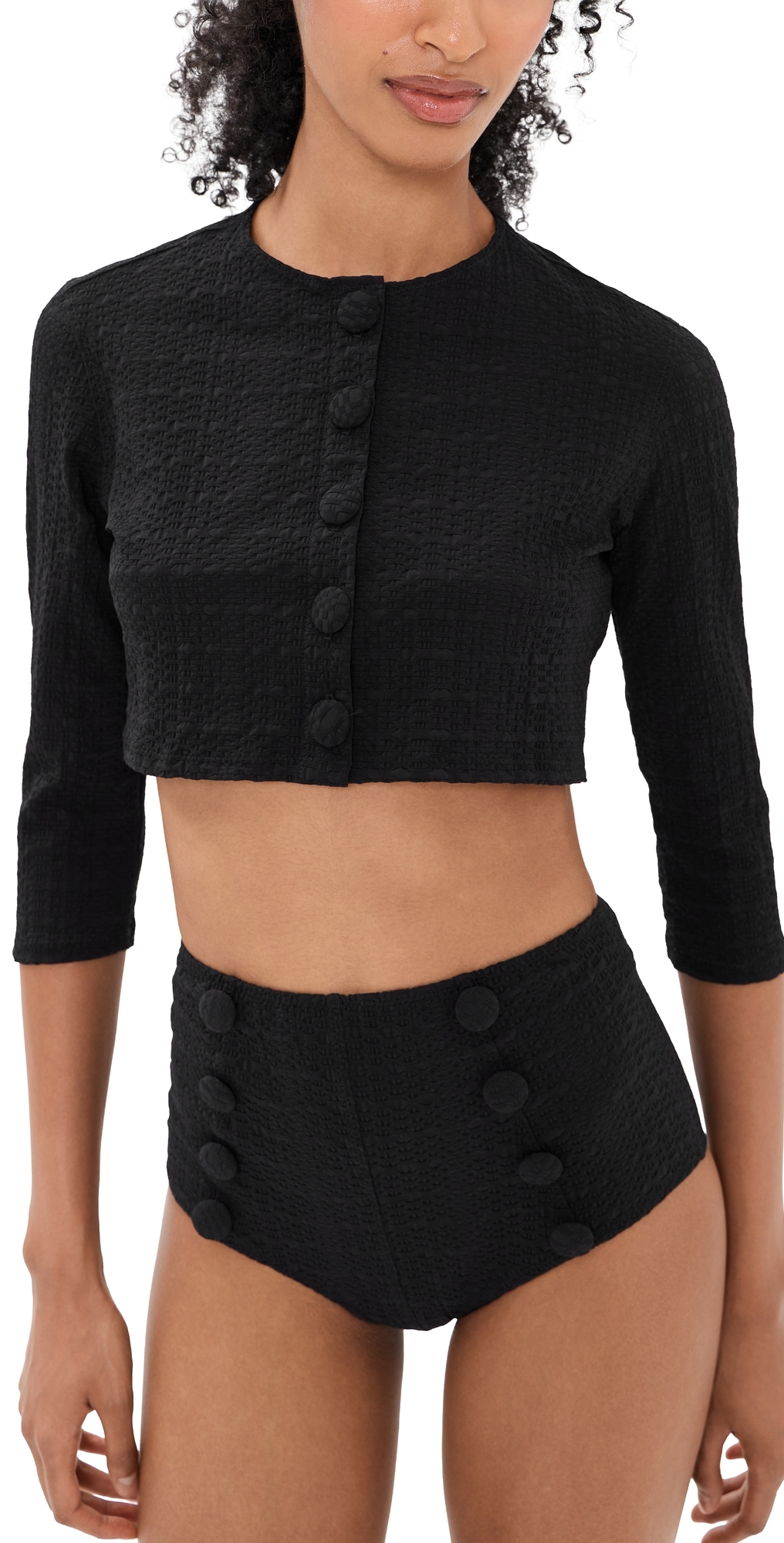 Cardigan Black Seersucker