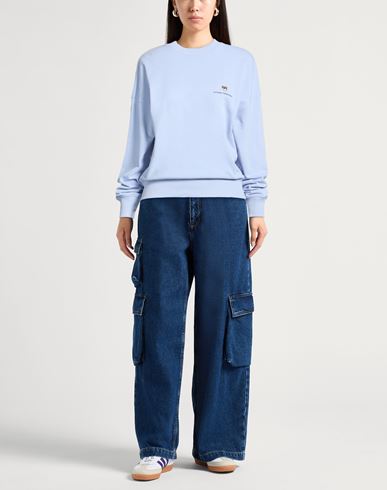 Woman Sweatshirt Light blue Size L Cotton, Polyester