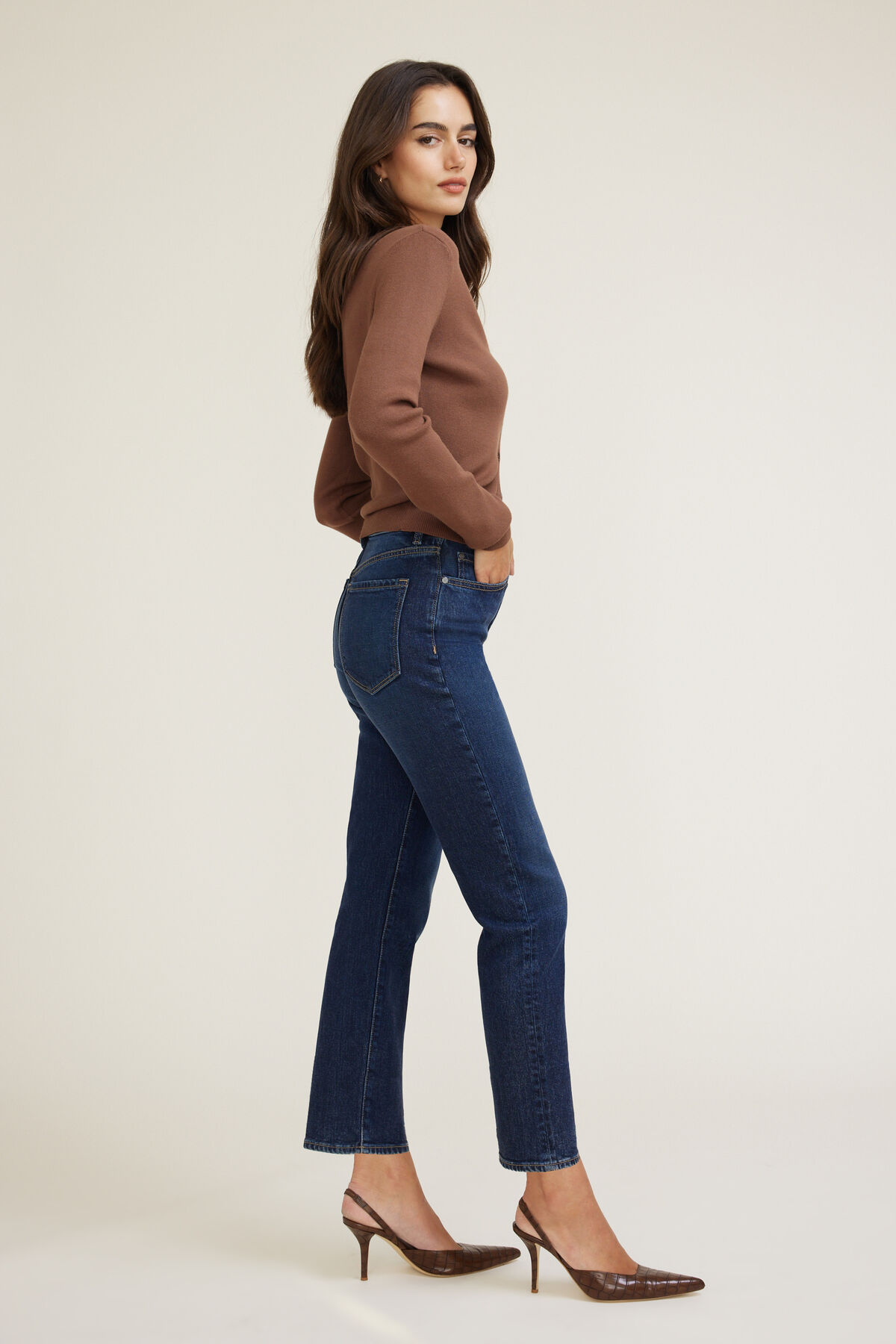 Frenchie Stretch High Rise Slim Leg Jeans