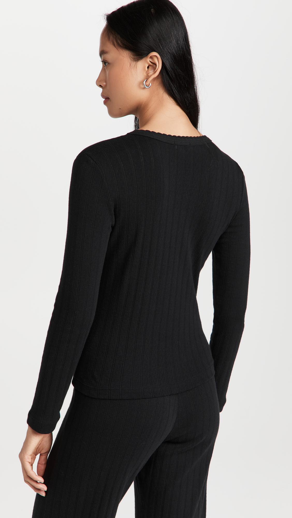 Pointelle Slim Fit Long Sleeves
