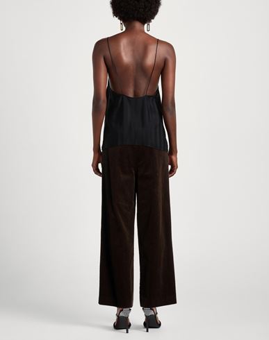 Woman Pants Dark brown Size 4 Cotton