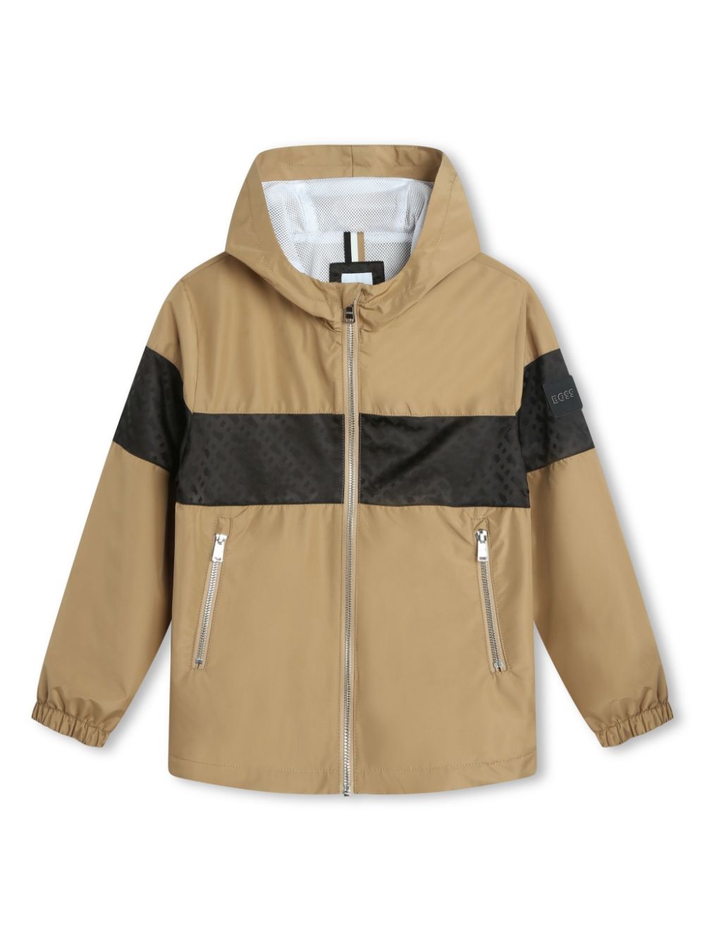 Panelled hooded windbreaker - Neutrals