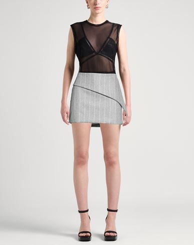 Woman Mini skirt Grey Size S Wool, Cashmere