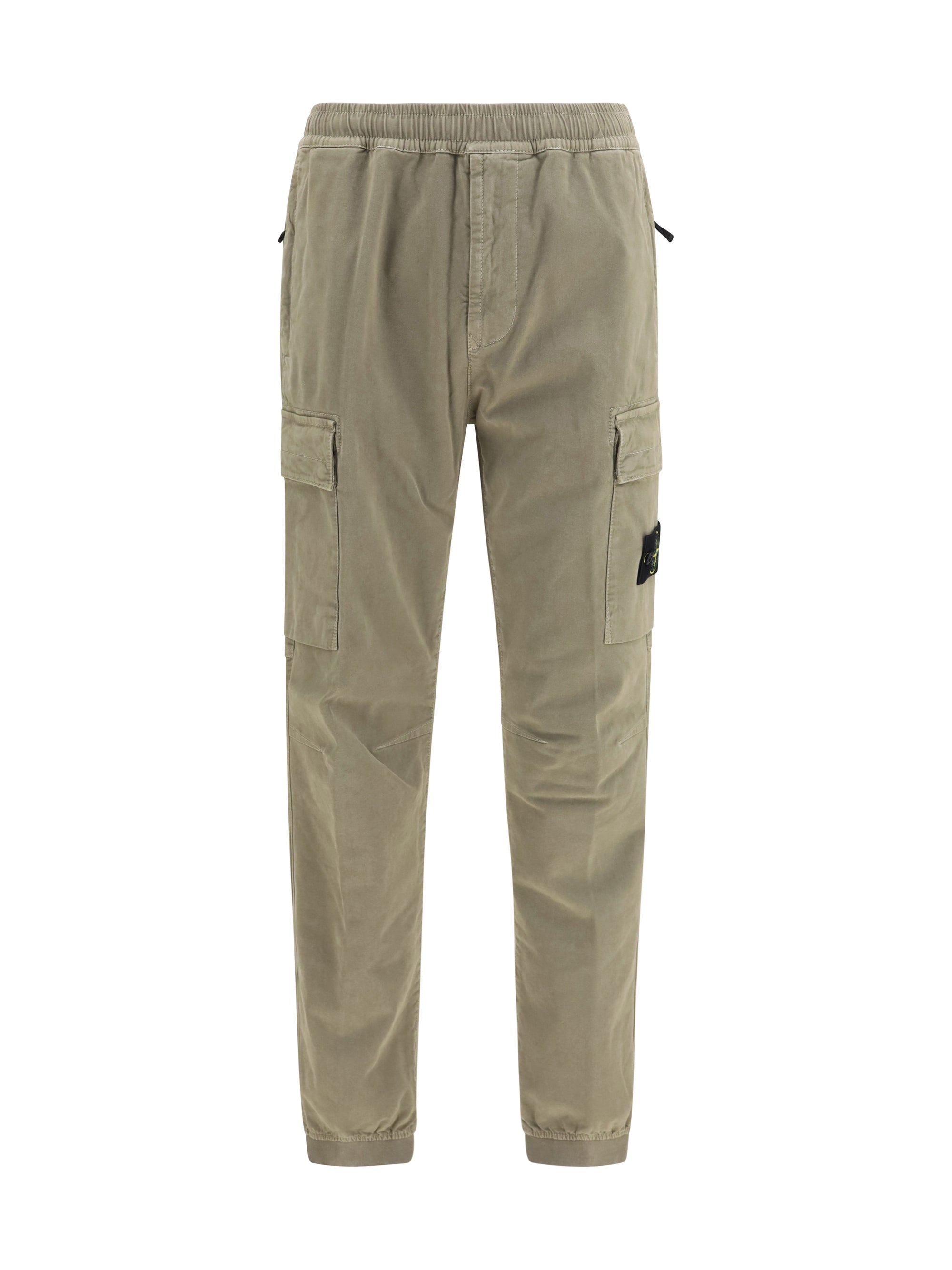 Elasticated Cuffs Cargo Pants — Green