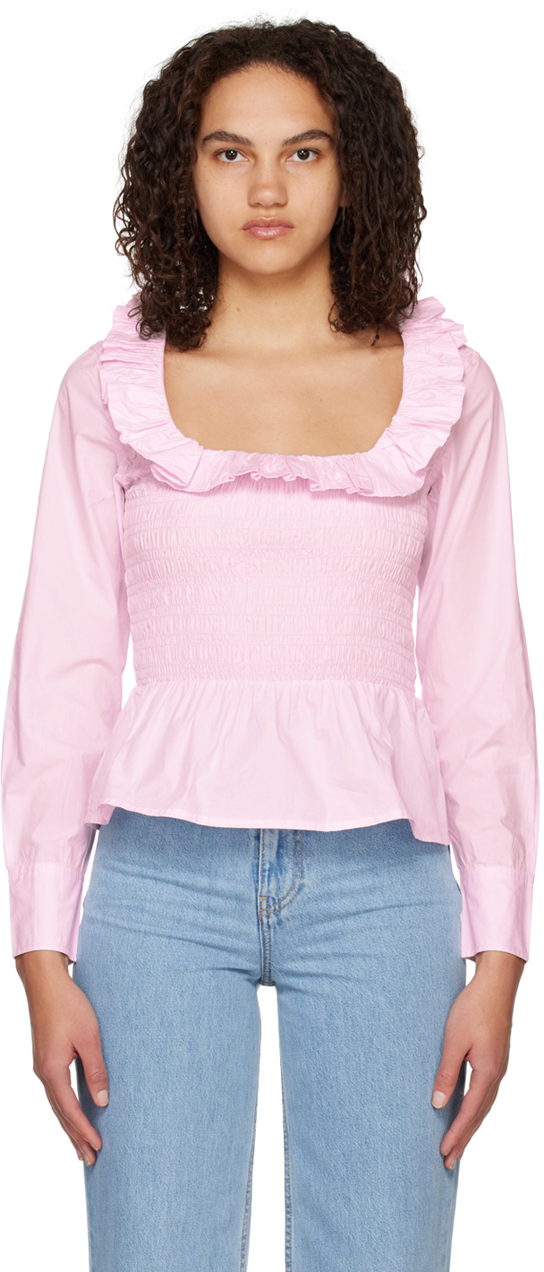Pink smock blouse