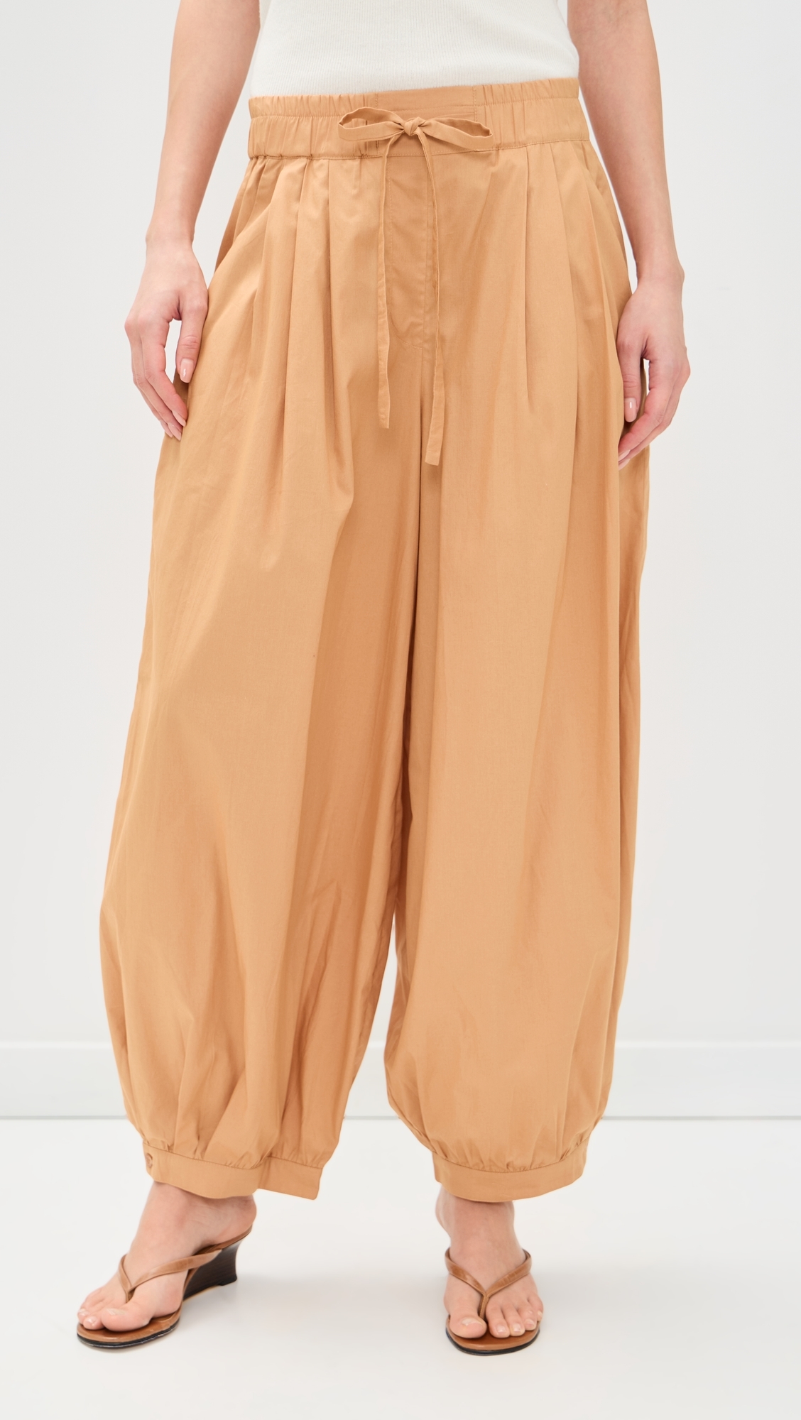 Tie Front Balloon Pants SUMMER BEIGE