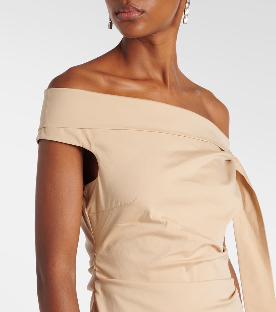 Dahlia off-shoulder cotton-blend gown