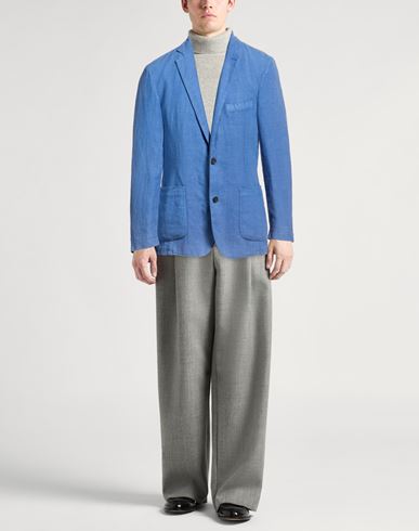 Man Blazer Azure Size M Linen