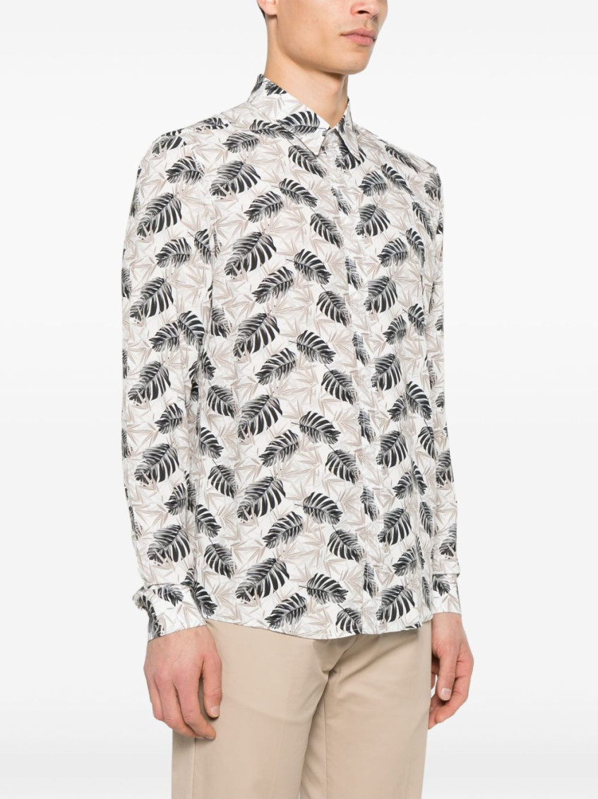 White Floral Print Shirt