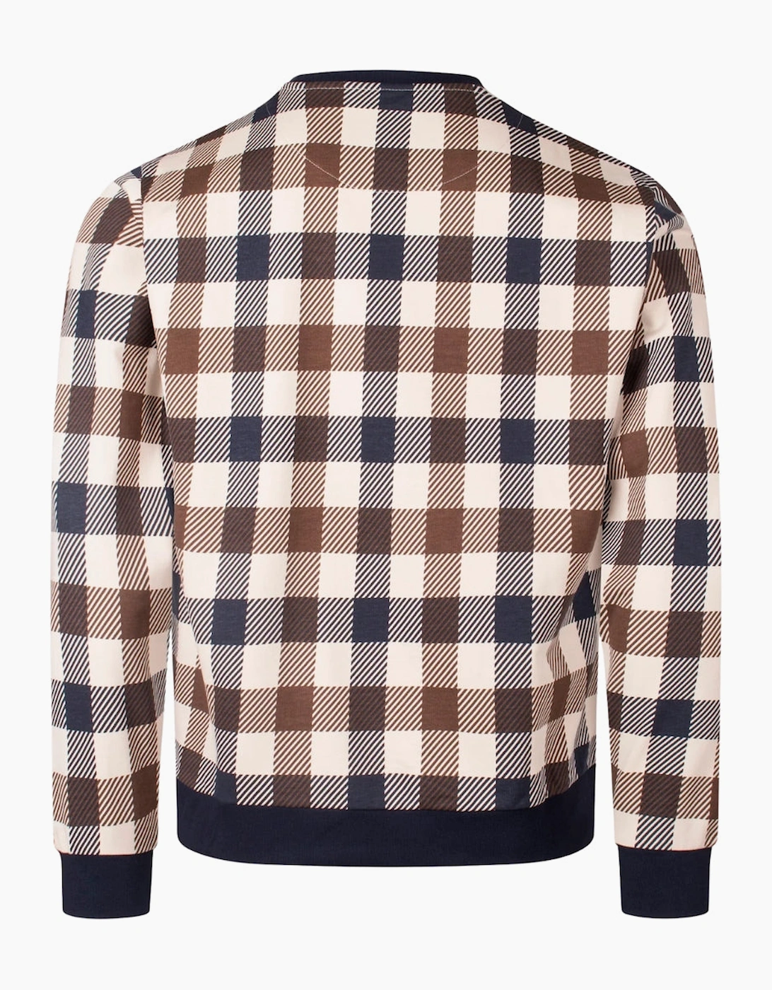 Men's Aquascutum Active Macro Iconic Pocket Crewneck Navy Blue Sweatshirt
