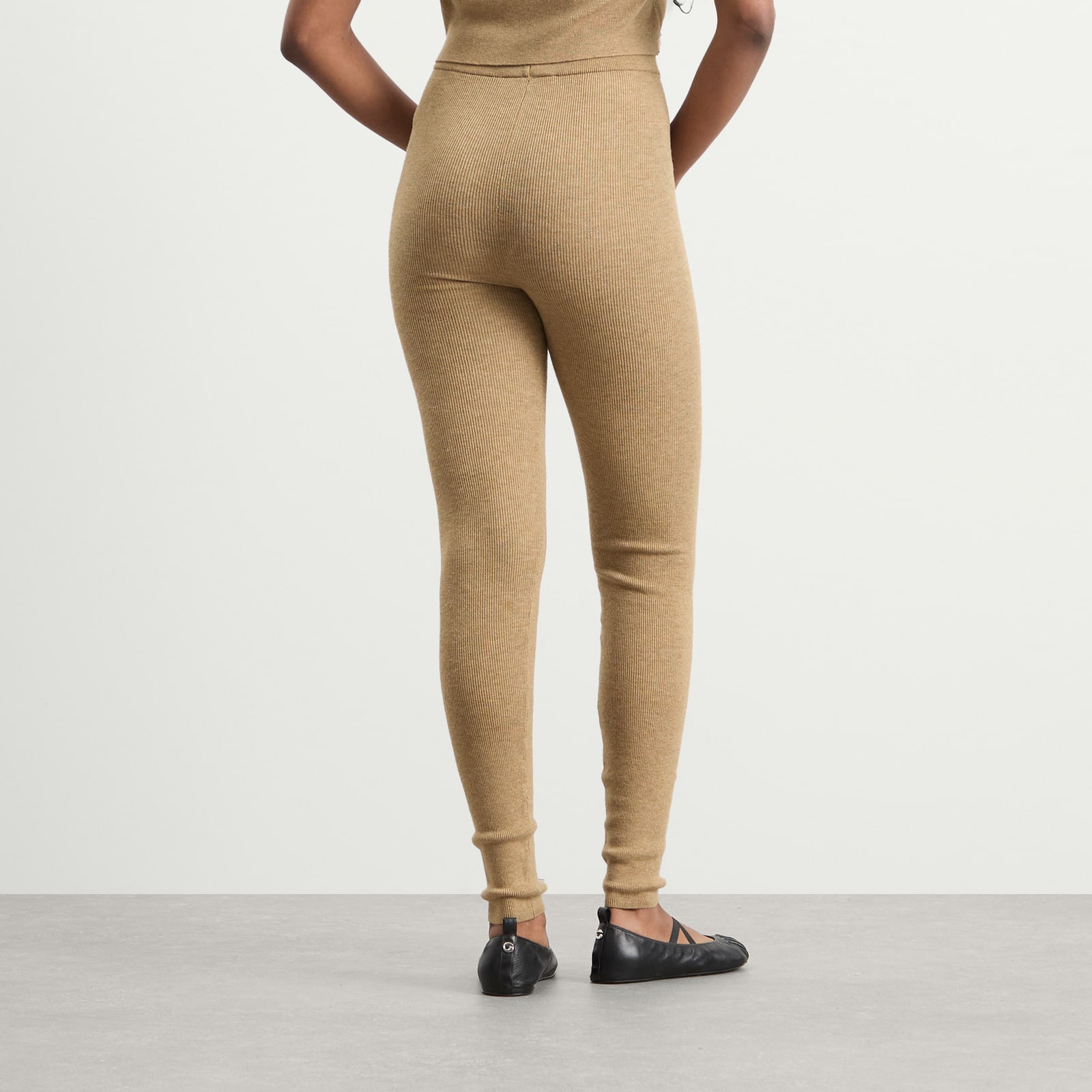 Fear of God ESSENTIALS Rib Knit Legging in Dune. L also in XS, S