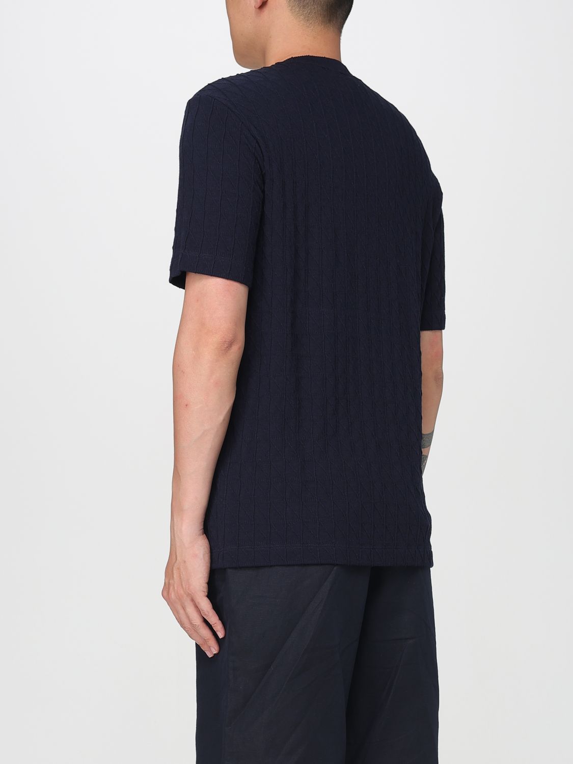Ribbed short-sleeve t-shirt - Blue