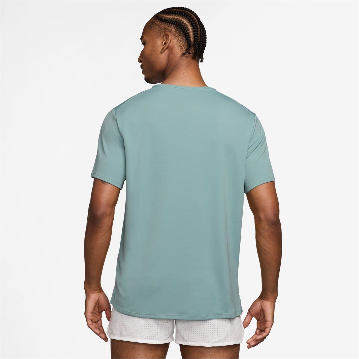 Nike Mens Miler Running Top in Cannon - Green - Sma