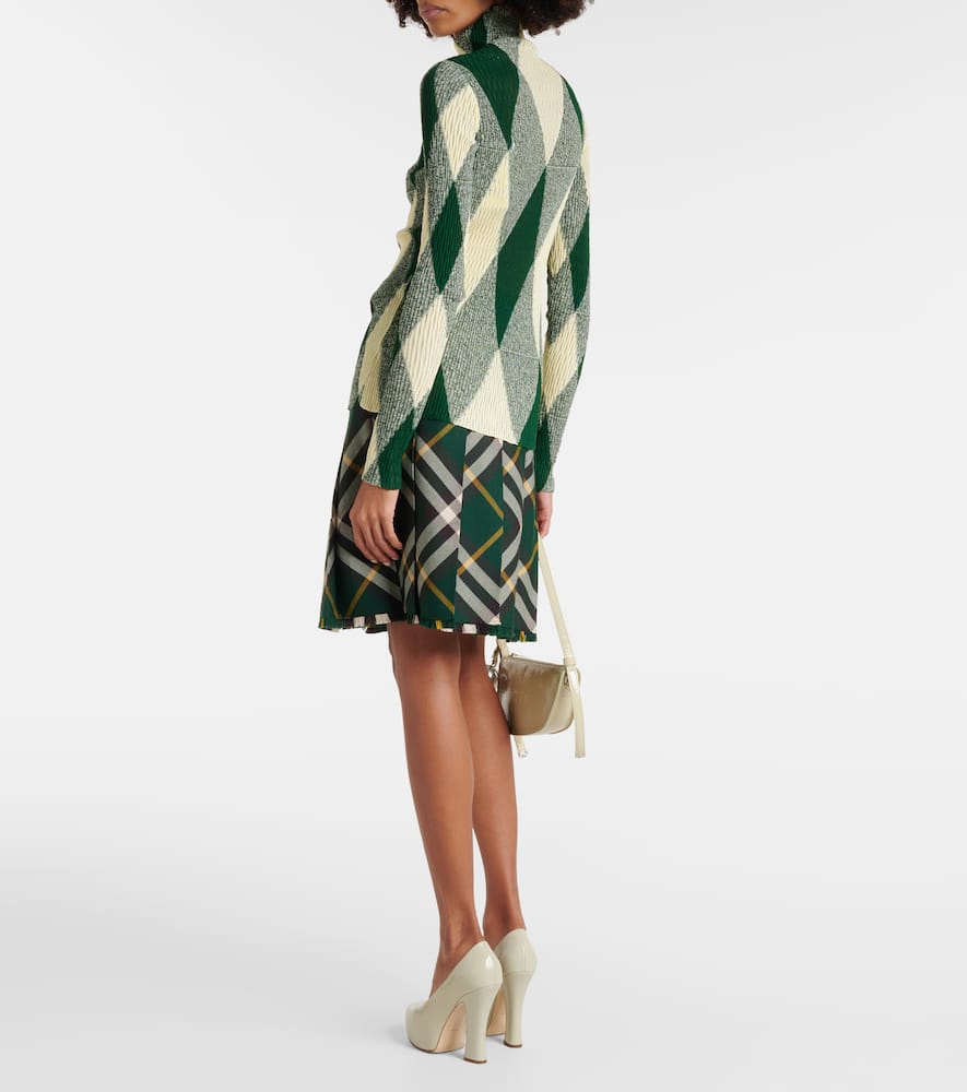 Argyle cotton and silk sweater