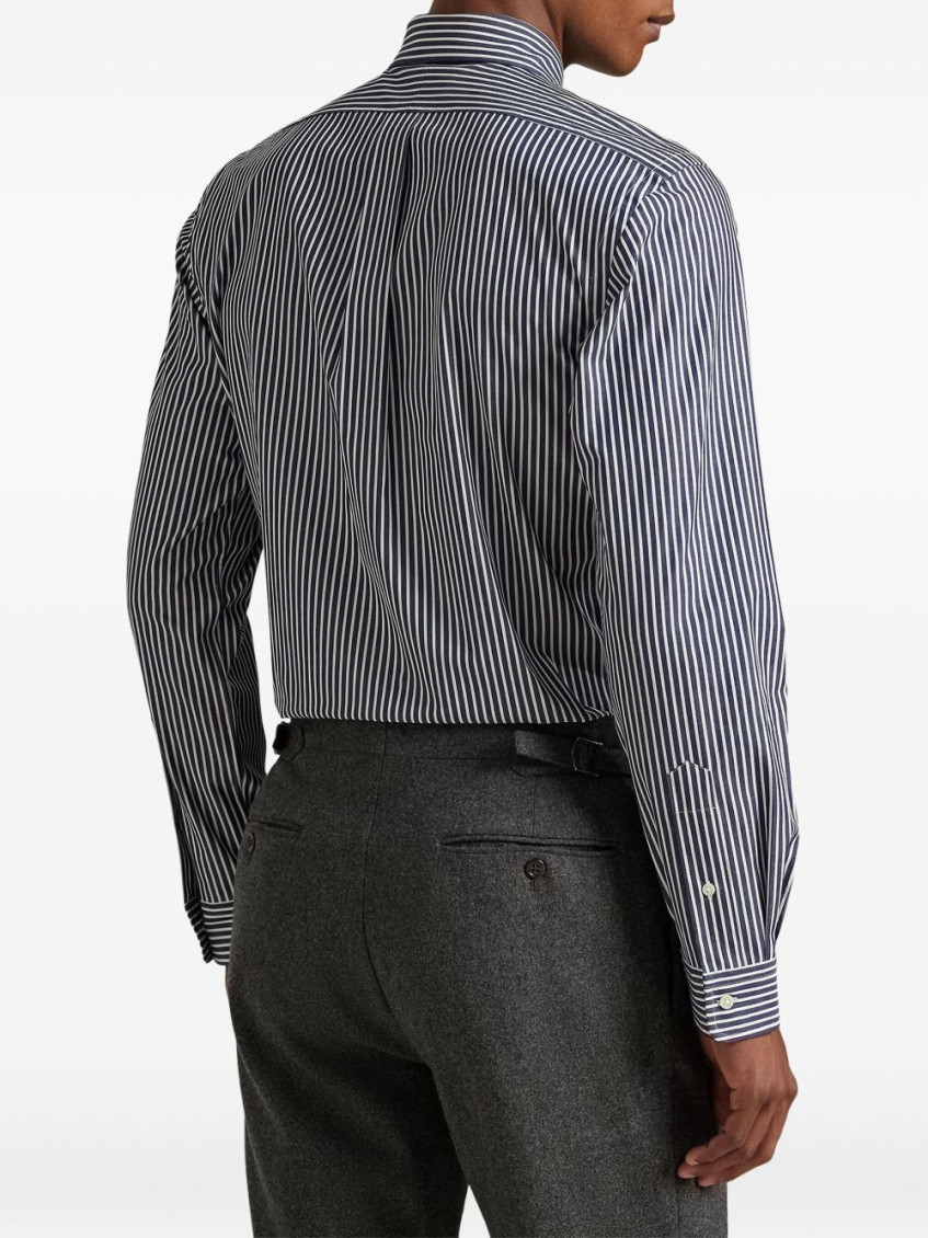Navy Blue Striped Shirt