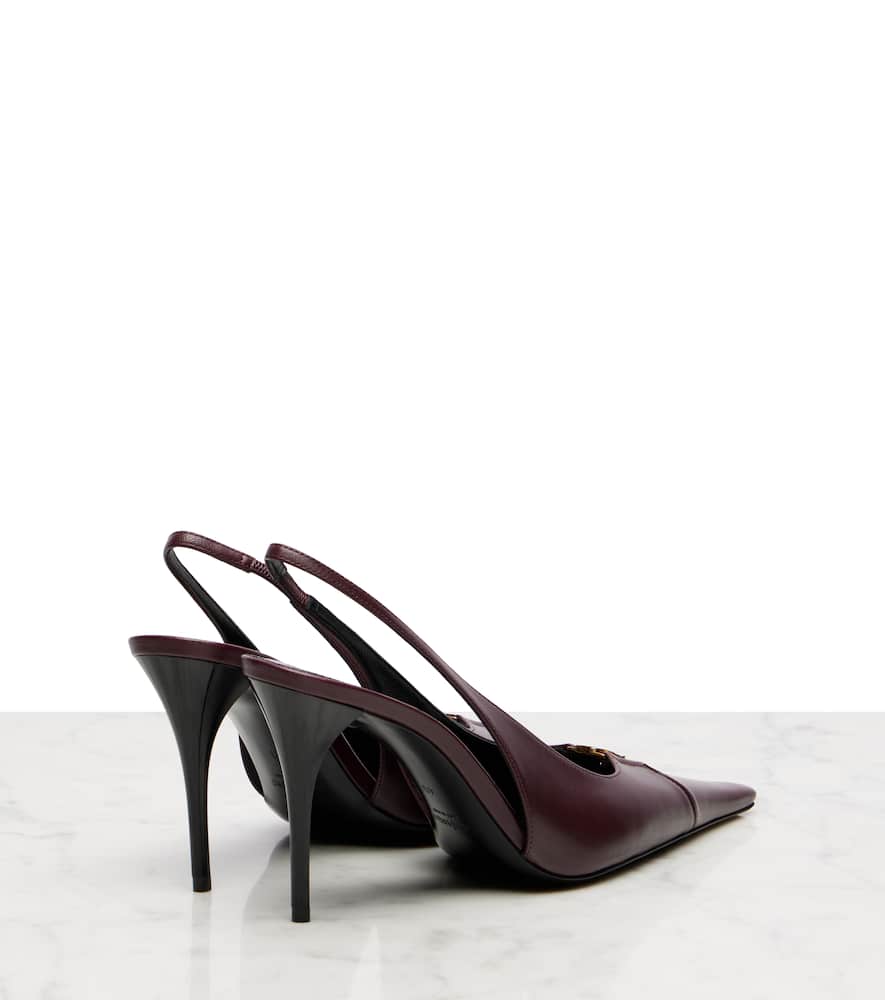 Babylone Breteuil leather slingback pumps
