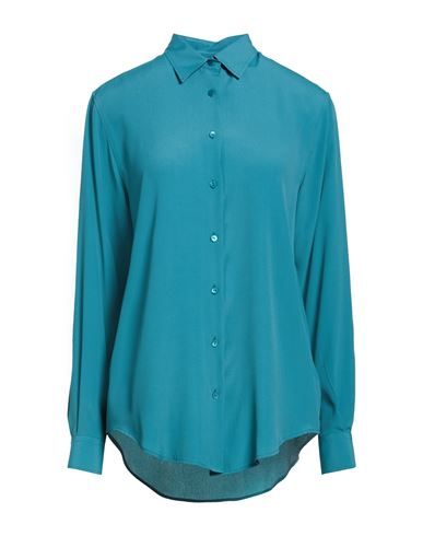 Woman Shirt Deep teal Size 8 Acetate, Silk