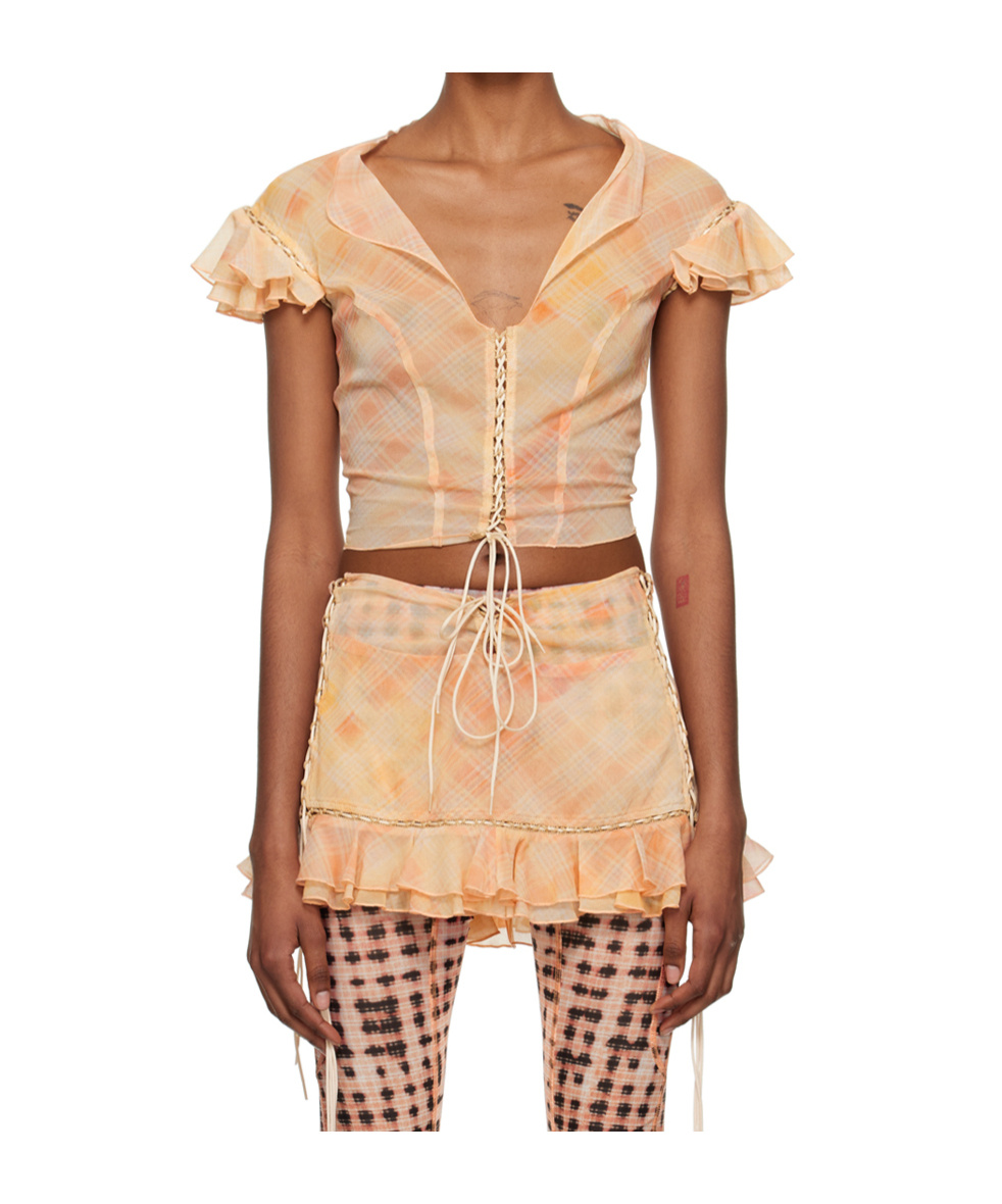 Scallop ruffle shirt