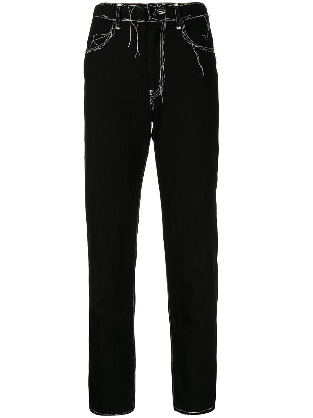 Contrast-stitch jeans - Black