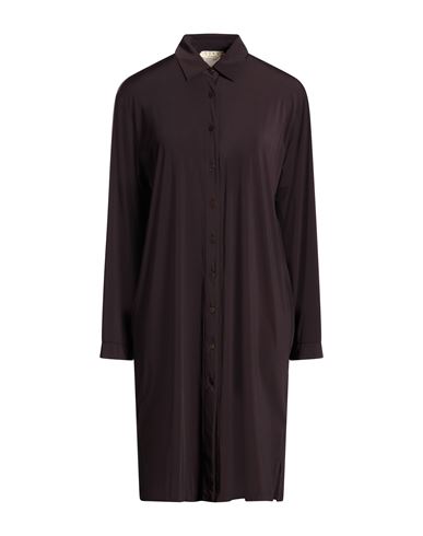 Woman Mini dress Dark brown Size 6 Polyamide, Elastane