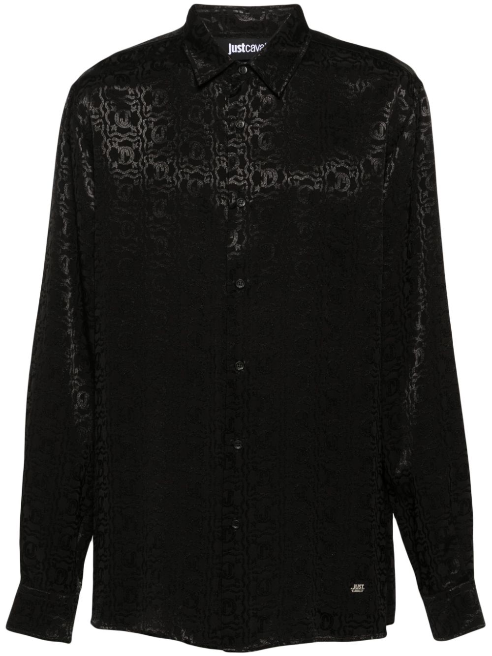 Logo-jacquard shirt - Black