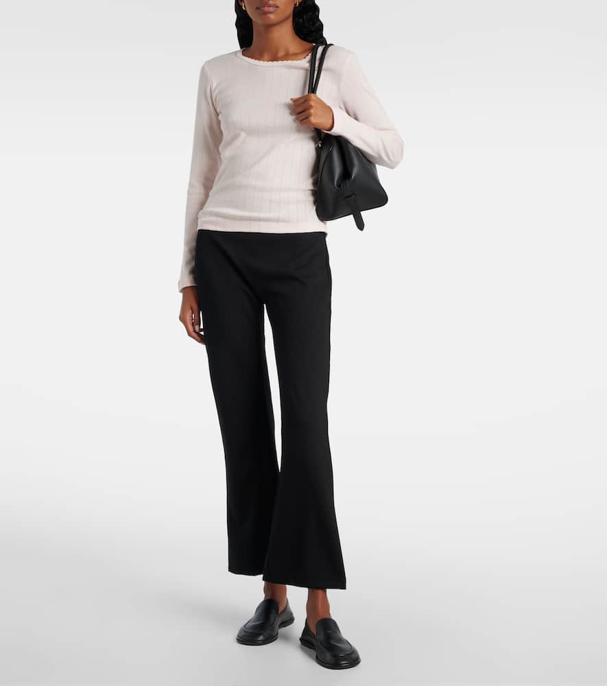 Pointelle cotton T-shirt