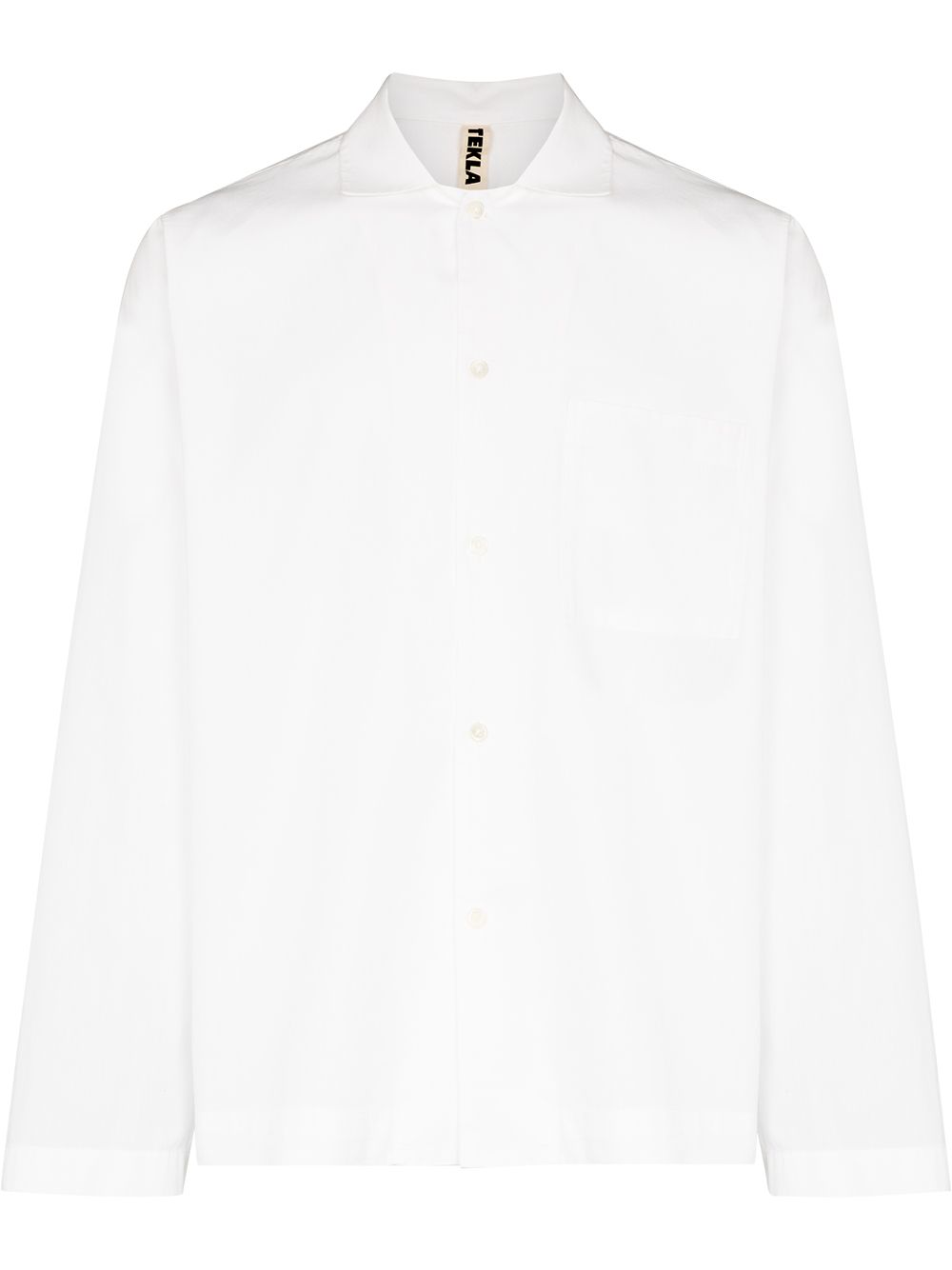 Buttoned poplin pajama shirt - White
